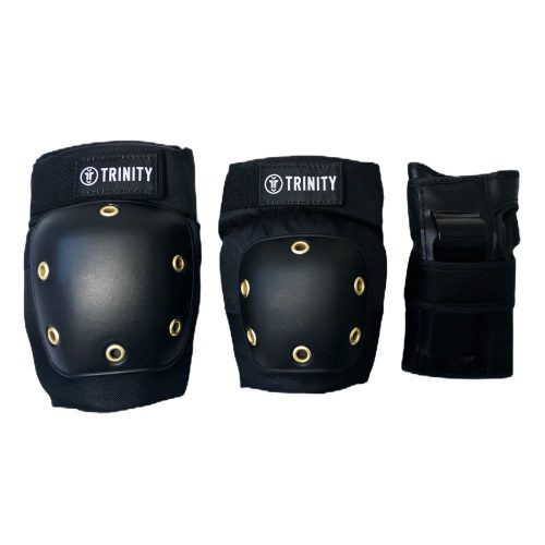 Trinity children youth knee-elbow wrist guards black triple pack - Image 2