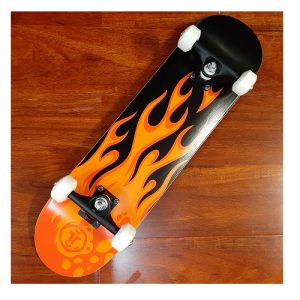 Trinity Flames print skateboard